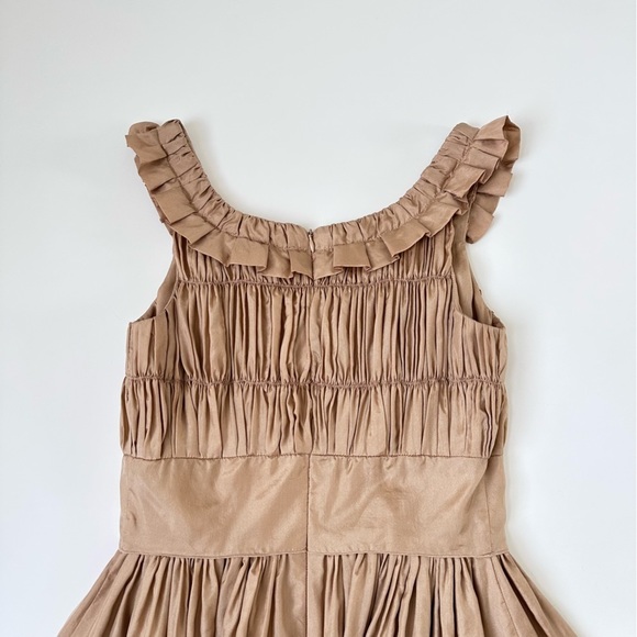 [SOLD] Parasuco Pure Silk Smocked Shimmery Ruffle Peplum Tank Top size 6 - Picture 7 of 10